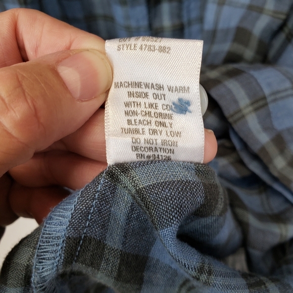 CP Shades x Free People Yoko Tunic Long Sleeve Line Dress Blue Plaid Lagenlook M - Picture 9 of 10